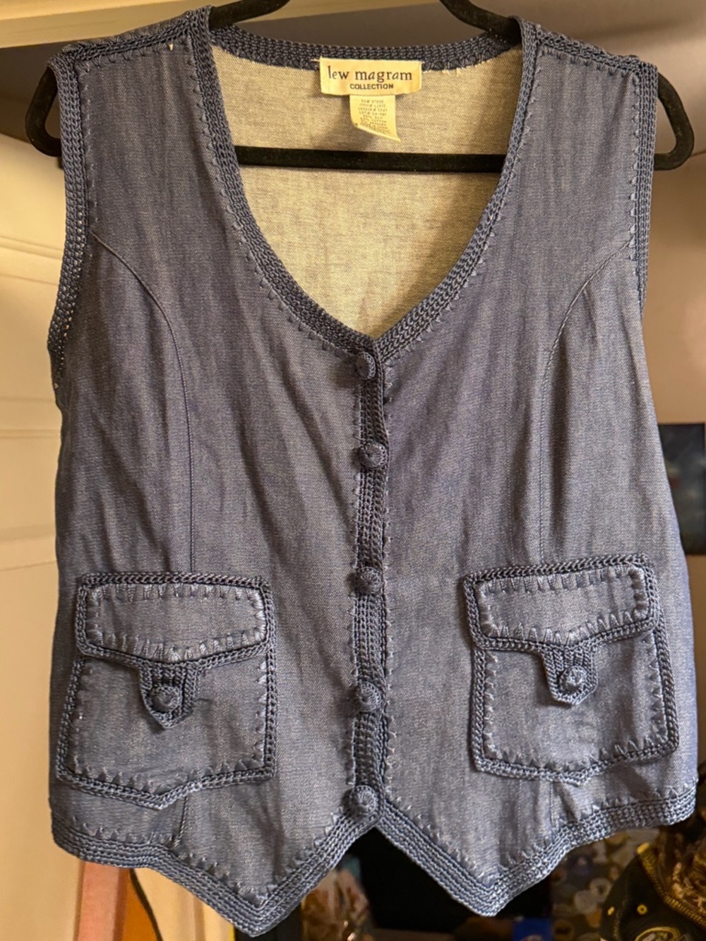 Women’s Blue Threaded Vest
